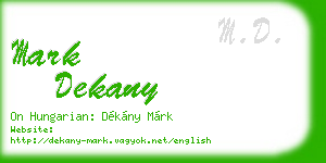 mark dekany business card
